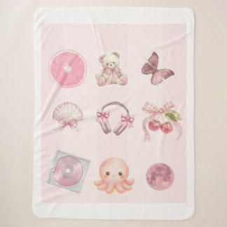 Couverture Sherpa Cahier esthétique rose