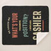 Couverture Sherpa Caissier Titre du travail Cadeau (Devant (Horizontal))