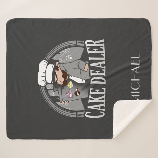 Couverture Sherpa Cake Dealer Funny Bakery Propriétaire Gag (Devant (Horizontal))