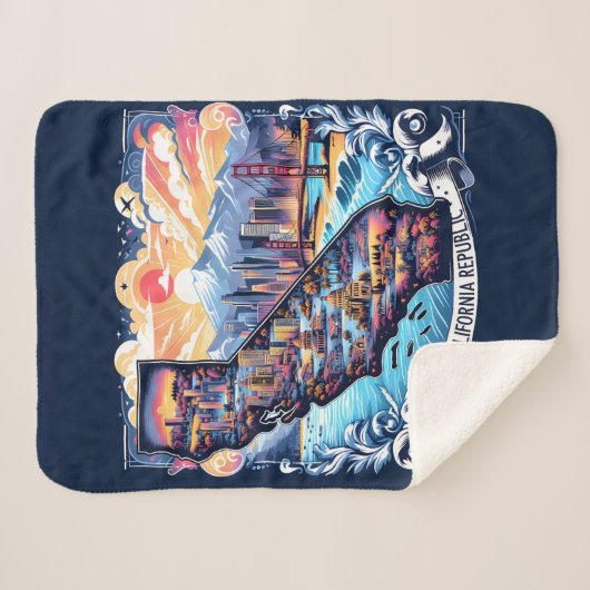 Couverture Sherpa California Map Vector Art (Devant (Horizontal))