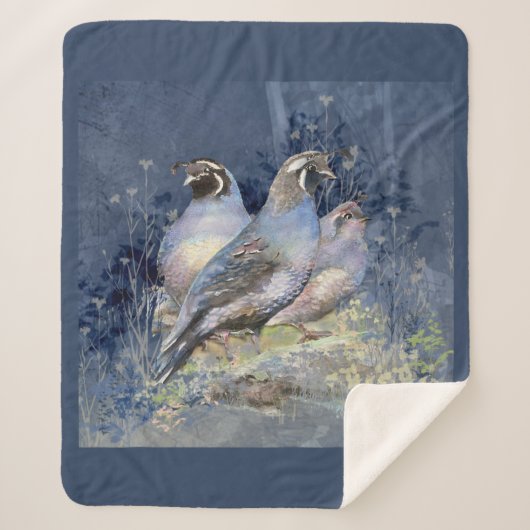 Couverture Sherpa California Quail Bird Wildlife Art (Devant)