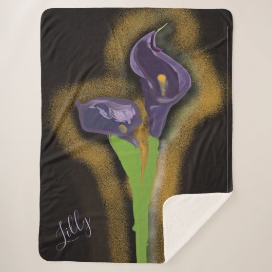 Couverture Sherpa Calla Lily Abstrait en Pointillisme (Devant)