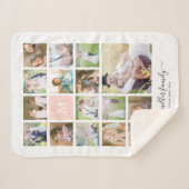 Couverture Sherpa Calligraphie de nom de monogramme de collage de (Devant (Horizontal))