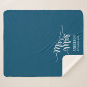 Couverture Sherpa Calligraphie élégante personnalisée M. & Mme (Devant (Horizontal))