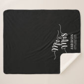 Couverture Sherpa Calligraphie élégante personnalisée M. & Mme (Devant (Horizontal))