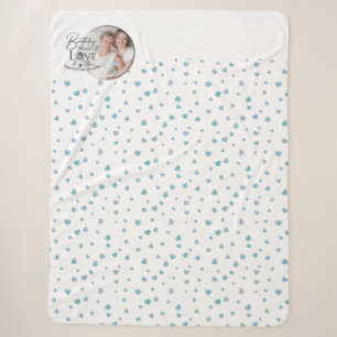 Couverture Sherpa Calligraphie minimale Photo Anniversaire Belle-fil