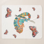 Couverture Sherpa Caméléon aquarelle vibrant (Devant (Horizontal))