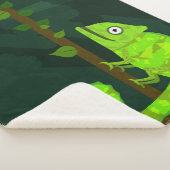 Couverture Sherpa Caméléon vert mignon (3/4)