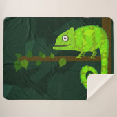 Couverture Sherpa Caméléon vert mignon (Devant (Horizontal))
