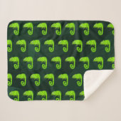 Couverture Sherpa Caméléon vert mignon (Devant (Horizontal))