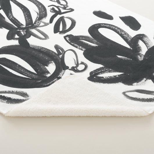 Couverture Sherpa Cameo Bloom - Noir et Blanc (3/4)