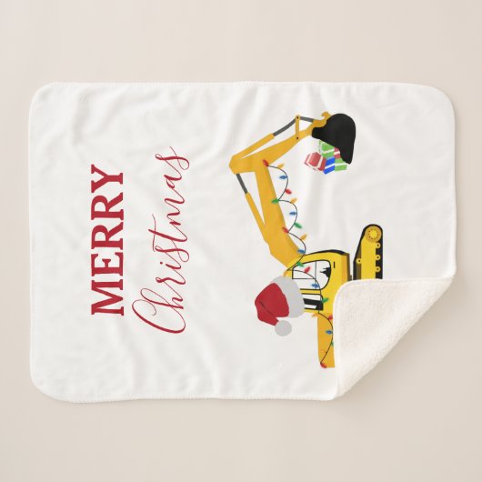 Couverture Sherpa Camion de construction de l'excavatrice de Noël (Devant (Horizontal))