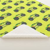 Couverture Sherpa Camion Monster sur le vert citron (3/4)