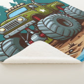 Couverture Sherpa Camion Monster Vert dans la forêt (3/4)