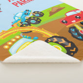 Couverture Sherpa Camions Monster Petit Garçon Coloré avec prénom (3/4)
