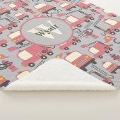 Couverture Sherpa Camions rouges Pompiers Enfants Personnalisés (3/4)