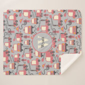 Couverture Sherpa Camions rouges Pompiers Enfants Personnalisés (Devant (Horizontal))