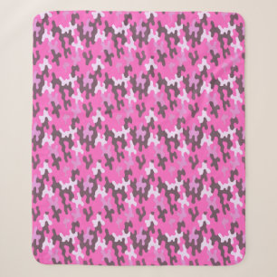 Couverture Sherpa Camo Rose