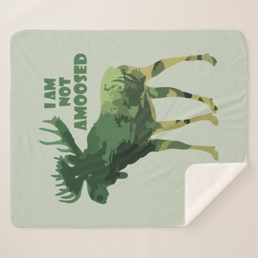 Couverture Sherpa Camouflage amusant non amusé Animaux d'orignaux Fa (Devant (Horizontal))
