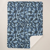 Couverture Sherpa Camouflage bleu (Devant)