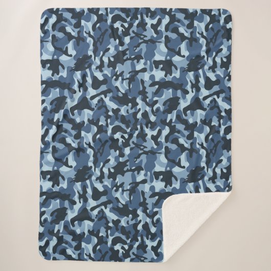 Couverture Sherpa Camouflage bleu (Devant)