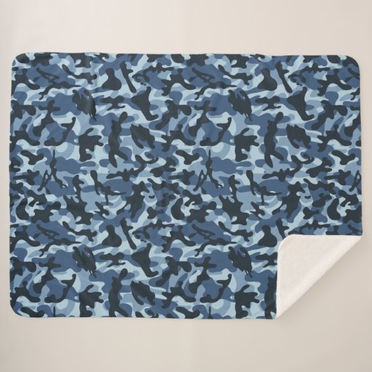 Couverture Sherpa Camouflage bleu (Devant (Horizontal))