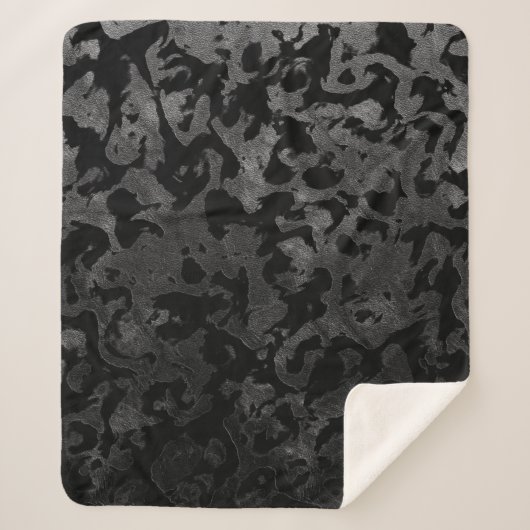 Couverture Sherpa Camouflage moderne Camo-noir et gris foncé (Devant)