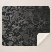 Couverture Sherpa Camouflage moderne Camo-noir et gris foncé (Devant (Horizontal))