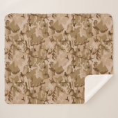 Couverture Sherpa Camouflage Motif, Tan du désert et Brown (Devant (Horizontal))