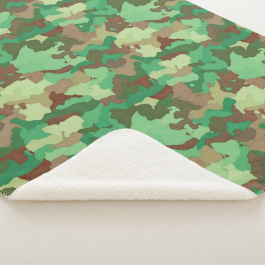 Couverture Sherpa Camouflage Motif, vert, Brown et Tan (3/4)