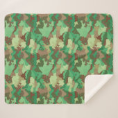 Couverture Sherpa Camouflage Motif, vert, Brown et Tan (Devant (Horizontal))