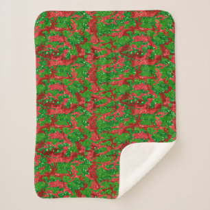 Couverture Sherpa Camouflage Parties scintillant Haus De Camo Xmas
