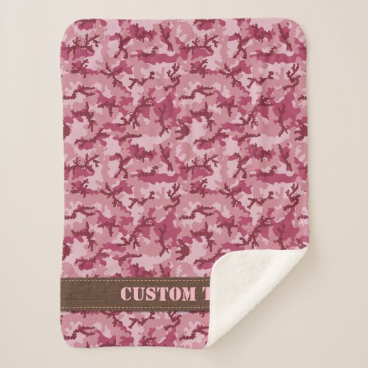 Couverture Sherpa Camouflage rose (Devant)