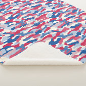 Couverture Sherpa Camouflage rouge blanc et bleu (3/4)