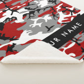 Couverture Sherpa Camouflage rouge et gris Votre nom Personnaliser (3/4)