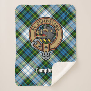 Couverture Sherpa Campbell Crest au-dessus de Tartan
