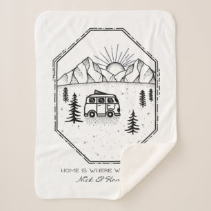 Couverture Sherpa Camper Van Vie en plein air Camping personnalisé