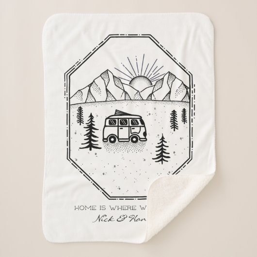 Couverture Sherpa Camper Van Vie en plein air Camping personnalisé (Devant)