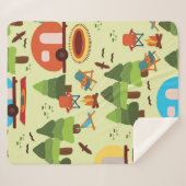 Couverture Sherpa Camping - caravane, chaises de camping, cheminée (Devant (Horizontal))