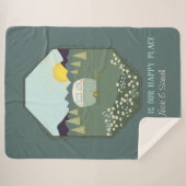 Couverture Sherpa Camping Couples en plein air Camping Trailer Perso (Devant (Horizontal))