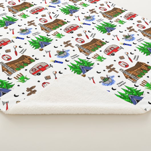 Couverture Sherpa Camping ou Midwest à thème Happy Camper (3/4)