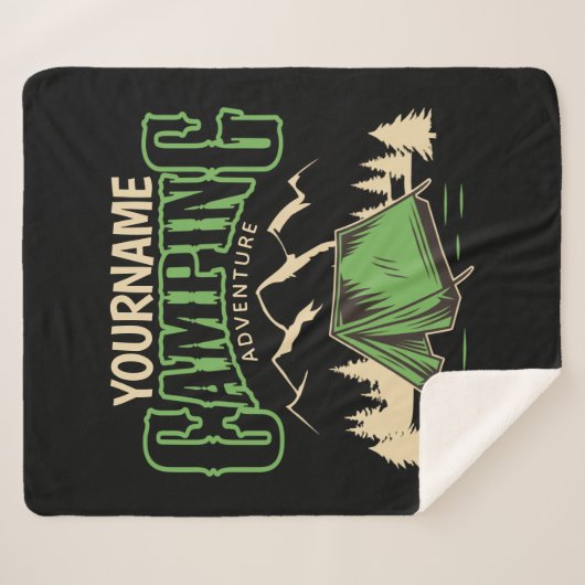 Couverture Sherpa Camping personnalisé Camping familial Voyage avent (Devant (Horizontal))