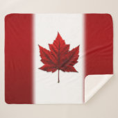 Couverture Sherpa Canada Sherpa Blanches Canada Drapeau Jetons Blanc (Devant (Horizontal))