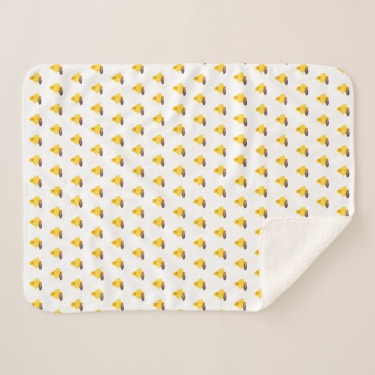 Couverture Sherpa Canard jaune mignon (Devant (Horizontal))