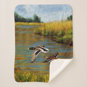 Couverture Sherpa Canards-Majards Survolant L'Étang