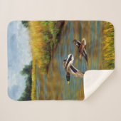 Couverture Sherpa Canards-Majards Survolant L'Étang (Devant (Horizontal))