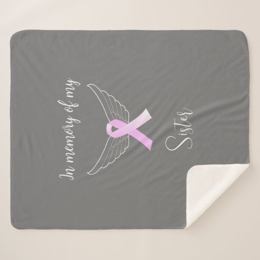 Couverture Sherpa Cancer du sein en mémoire de Sherpa Blanket (Devant (Horizontal))