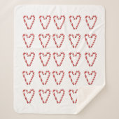 Couverture Sherpa Candy Cane Heart Image Sweet Christmas Holiday  (Devant)
