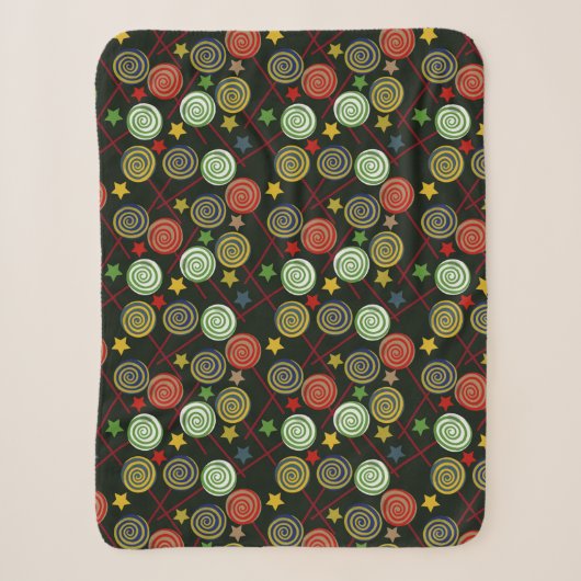 Couverture Sherpa Candy pattern | Lollies | lollipop (Devant)