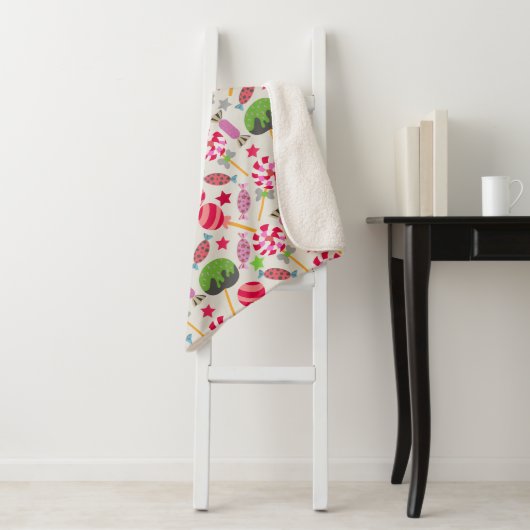 Couverture Sherpa Candy pattern | Lollies pattern | lollipop 38 (En situation)